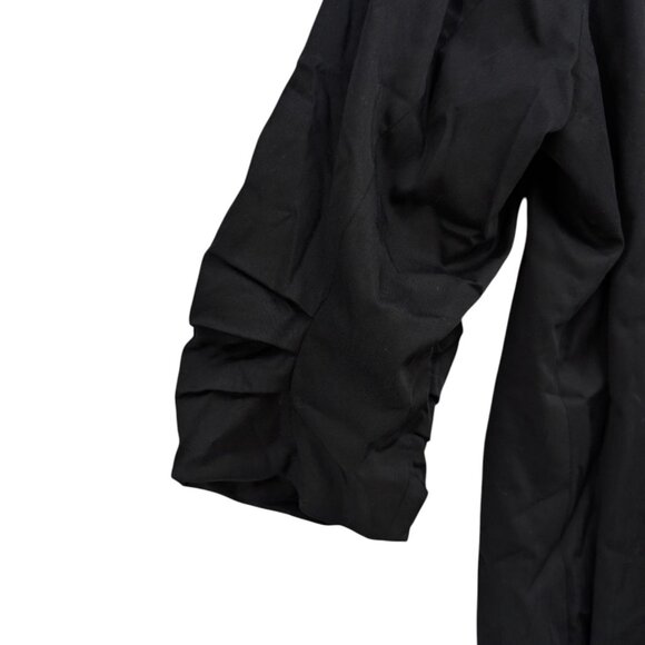Eloquii Ruched 3/4 Sleeve Blazer Womens Black Open Front Shawl Collar Size 22 - Picture 15 of 15